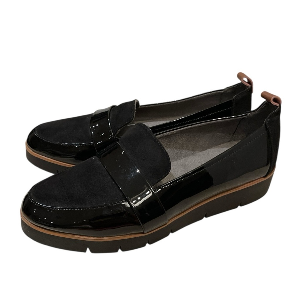 Dr. Scholl's Women's Webster Loafer Black Patent/Microfiber Size 7.5